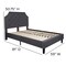 Merrick Lane Provence Platform Bed with Slatted Support Contemporary Tufted Upholstery with Accent Nail Trim
